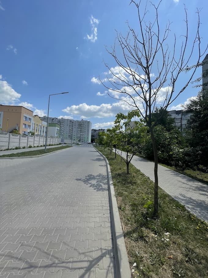 декоративні елементи в будівництві компанії гайвей декоративні ділянки вздовж тратуару на вулиці Залізняка